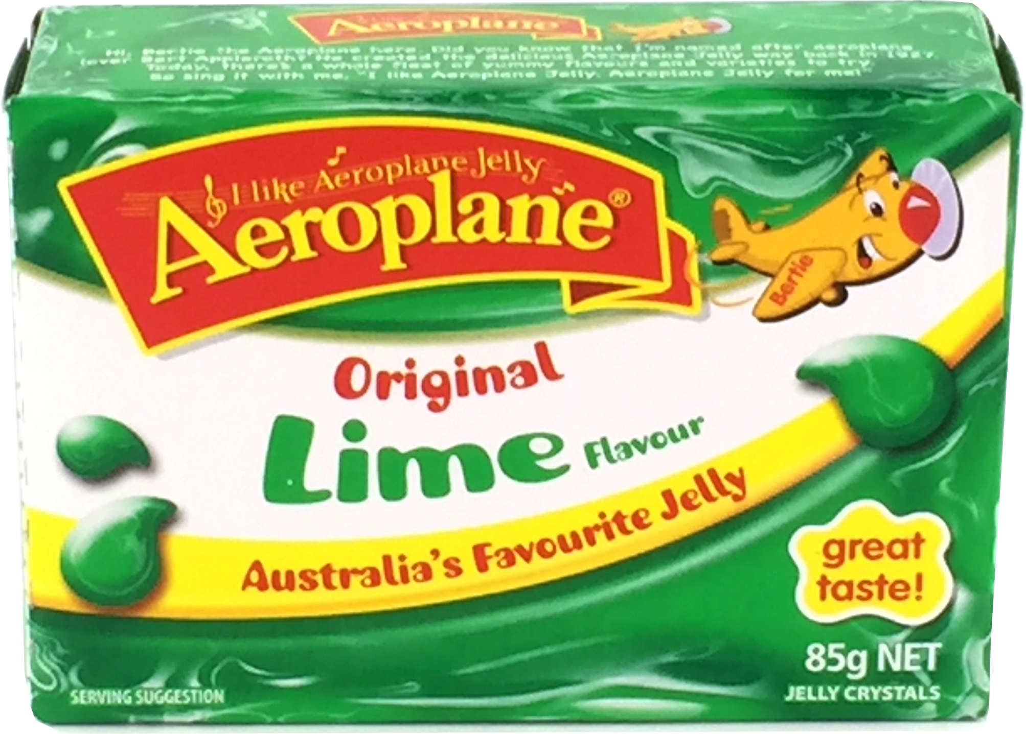 Aeroplane Lime Jelly Crystals 25% Reduced Sugar 85g