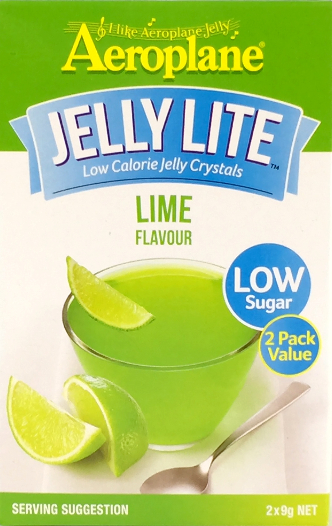 Aeroplane Lite Lime Jelly Crystals 2 pack 18g