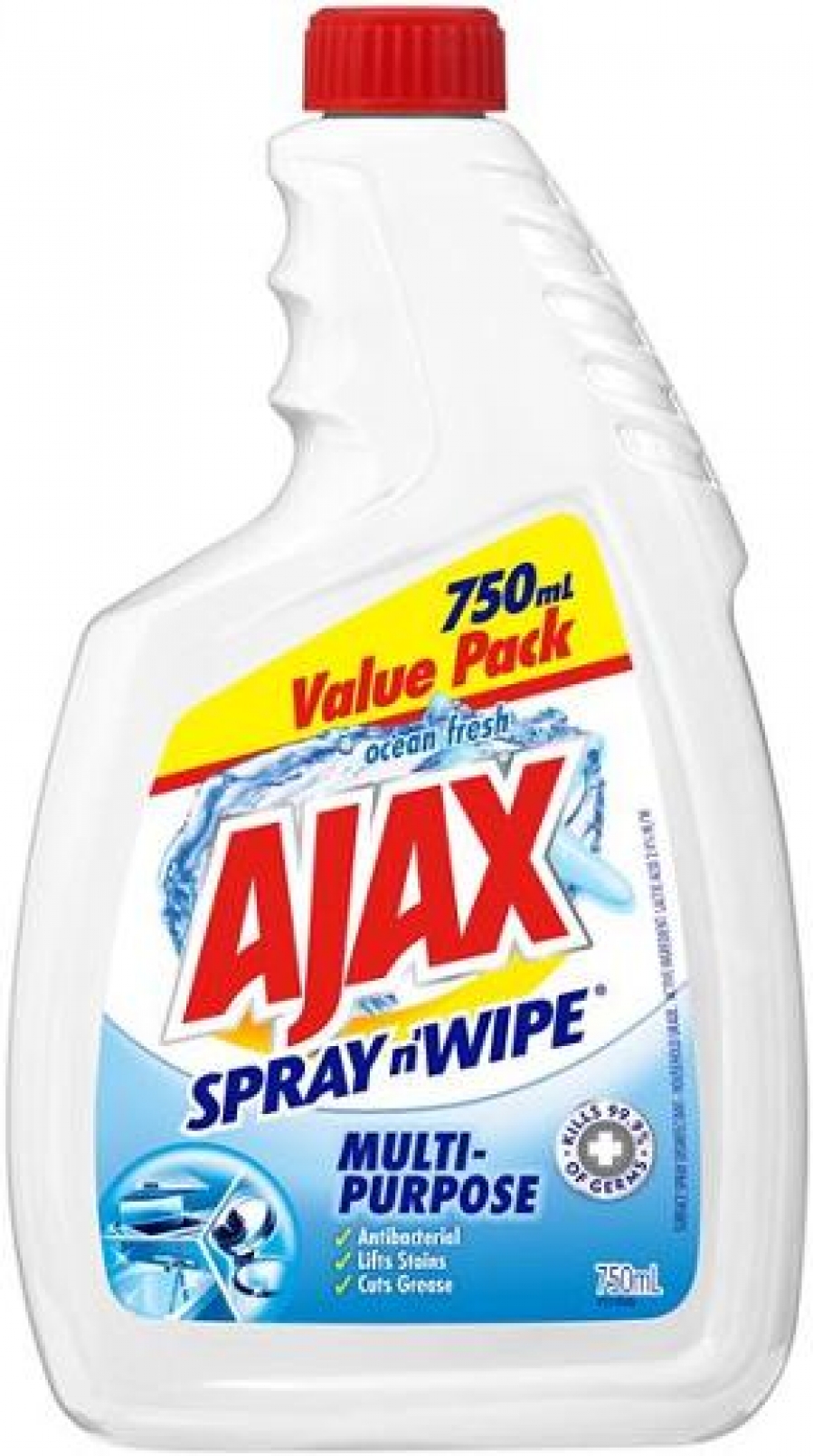 Ajax Spray N Wipe 5 In 1 Ocean Fresh Refill 750ml