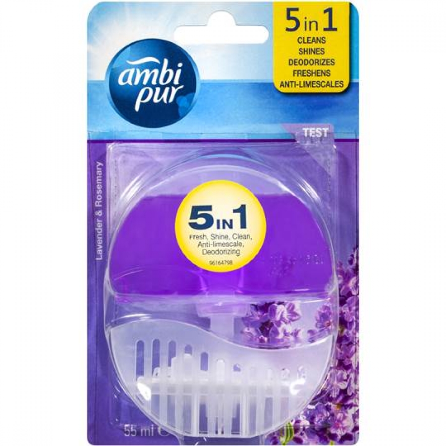 Ambi Pur 5 In 1 Toilet Rim Block Set Lavender & Rosemary 55mL