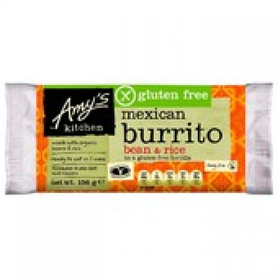 Amy's Kitchen Gluten Free Bean & Rice Burrito Frozen Meal 156g