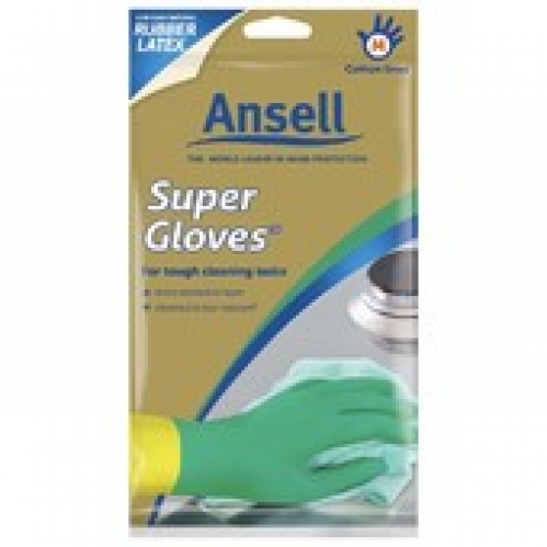 Ansell Medium Super Rubber Gloves 1 pack