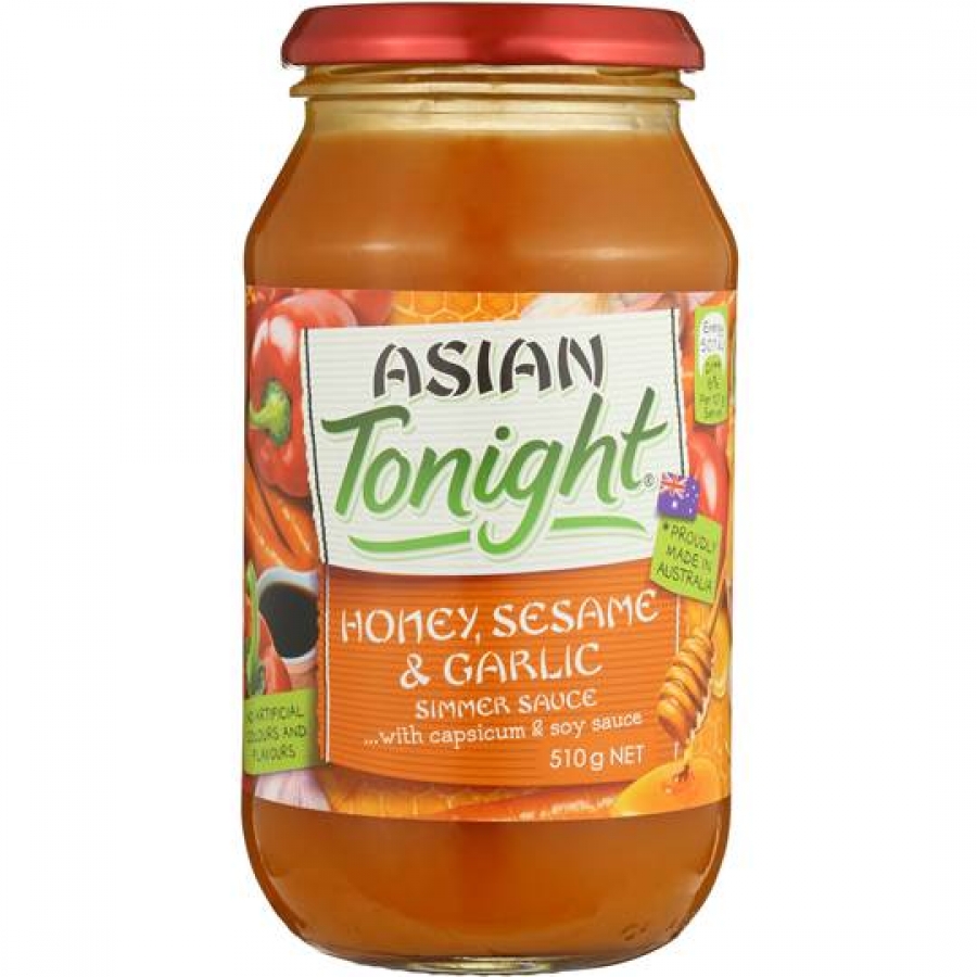 Asian Tonight Honey Sesame & Garlic Simmer Sauce 510g