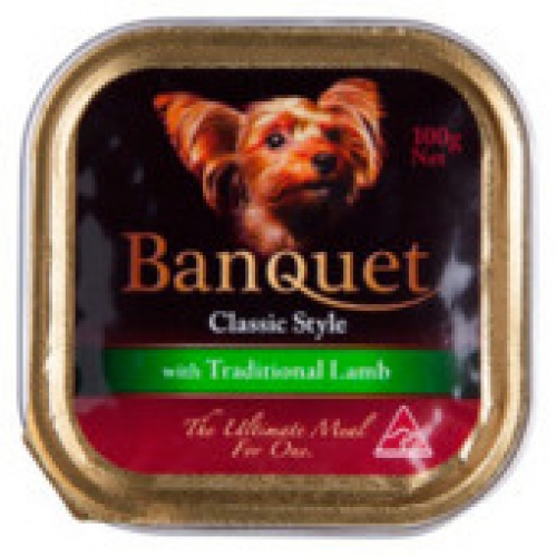 Banquet Classic Style Lamb Dog Food Tray 100g