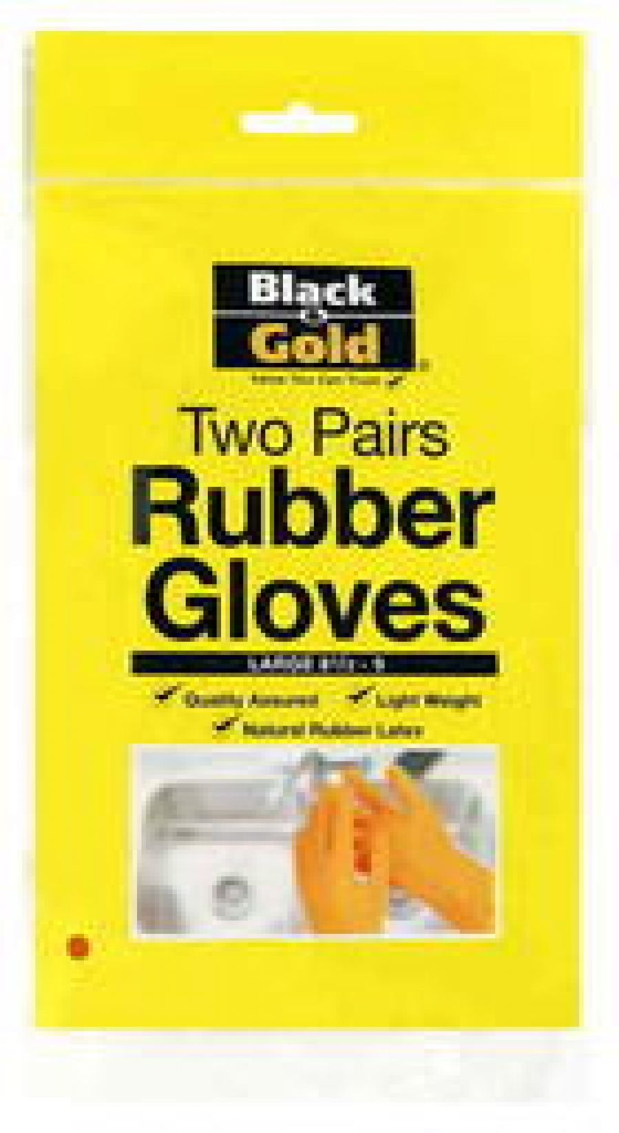 Black & Gold Glove Rubber Large 2 pack