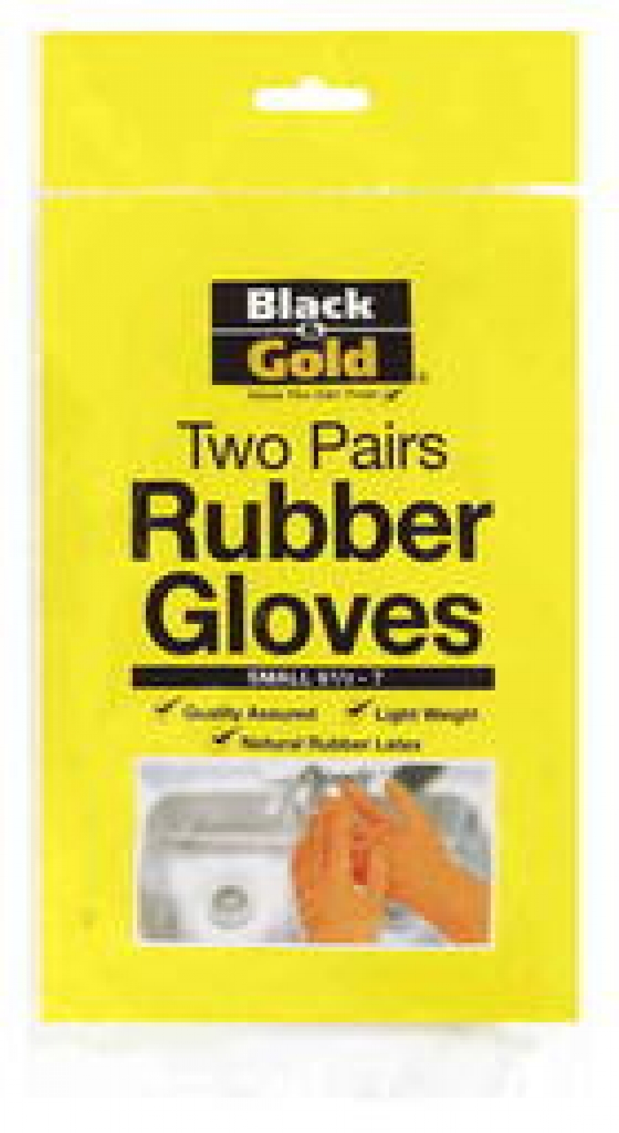 Black & Gold Glove Rubber Small 2 pack