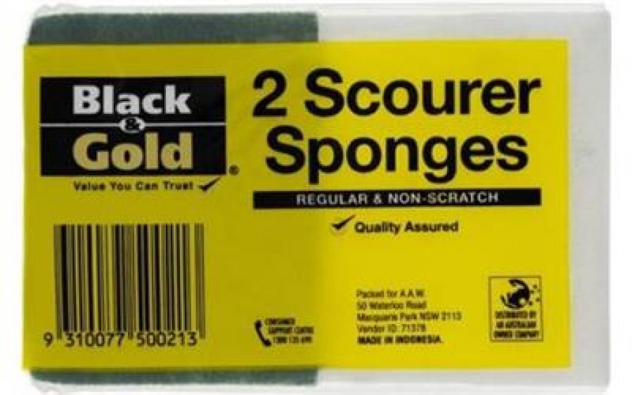 Black & Gold Scourer Sponges 2 pack