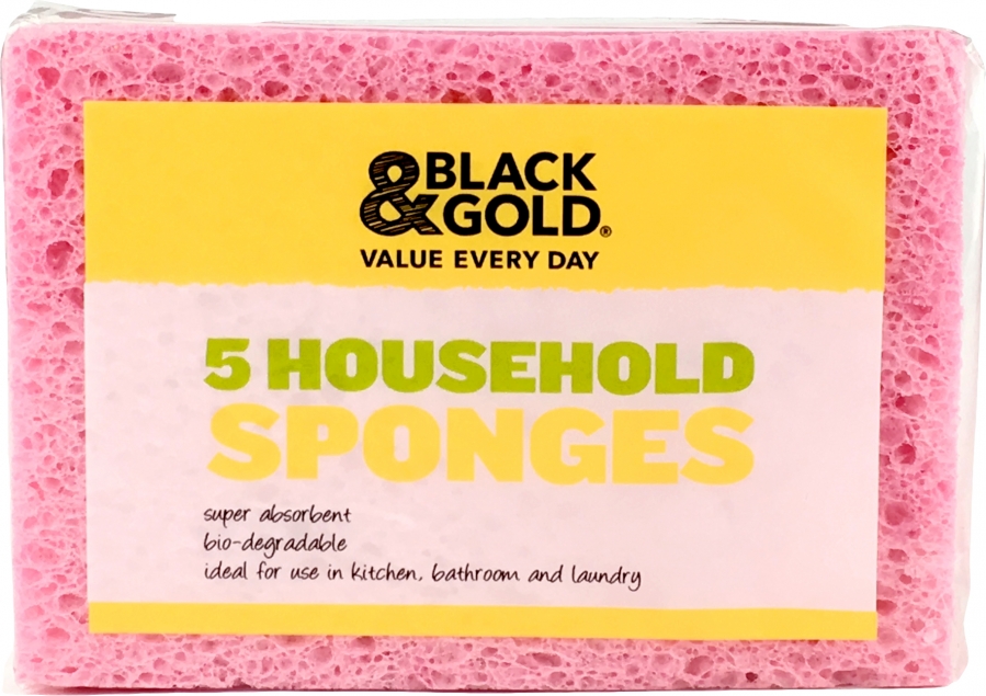 Black & Gold Sponges 5 pack