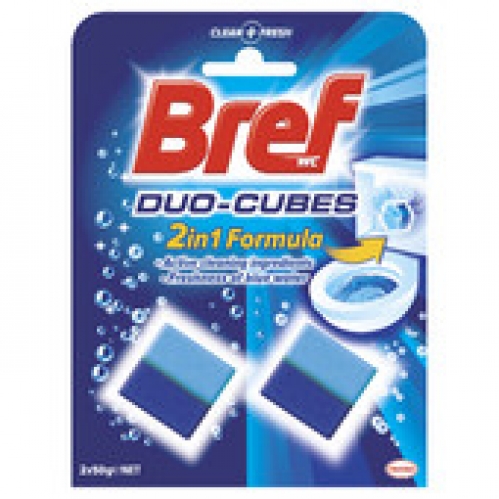 Bref Duo Cubes 2 in 1 Formula Cistern Block Toilet Cleaner 2 pack 100g