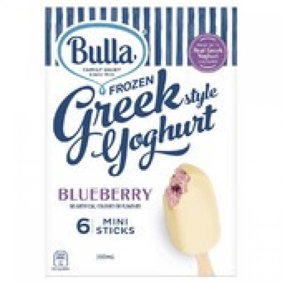 Bulla Greek Style Yoghurt Blueberry Sticks 6 pack 300mL