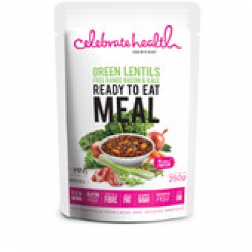 Celebrate Health Ready To Eat Green Lentil Bacon & Kale 250g