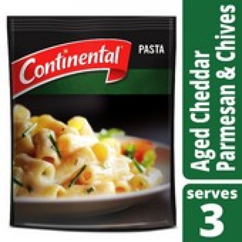 Continental Aged Cheddar Parmesan & Chives Pasta & Sauce Serves 3 90g
