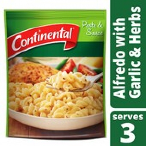 Continental Alfredo Garlic & Herb Pasta & Sauce Serves 3 85g