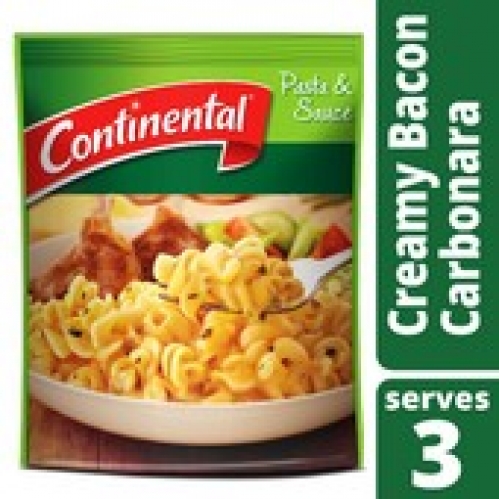 Continental Bacon Carbonara Pasta & Sauce Serves 3 85g