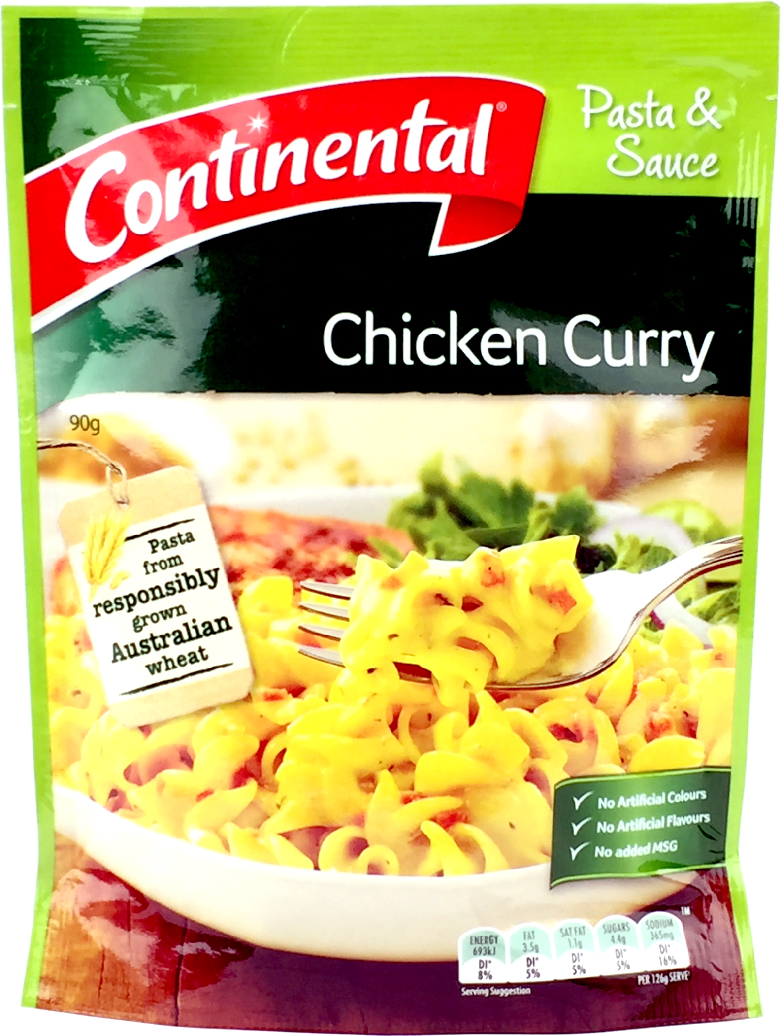 Continental Chicken Curry Pasta & Sauce Serves 3 90g