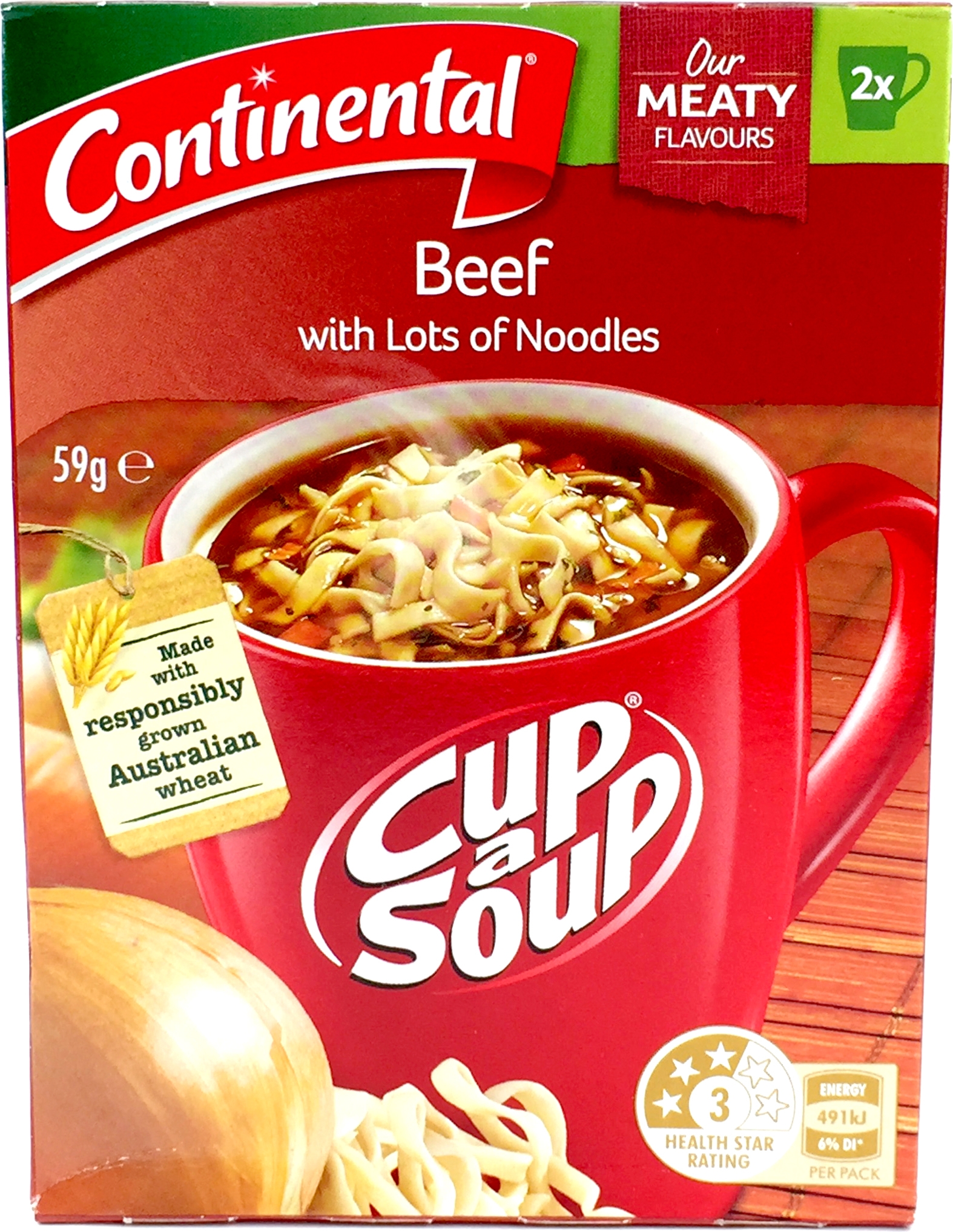 Continental Lots A Noodles Beef Cup A Soup Serves 2 59g