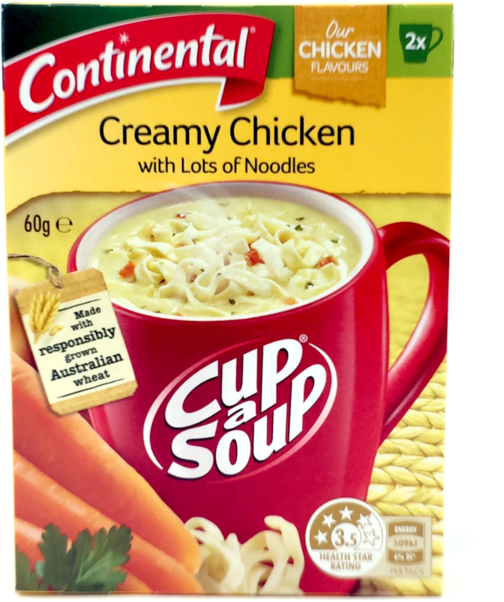 Continental Lots A Noodles Cream of Chicken Cup A Soup 2 pack 60g