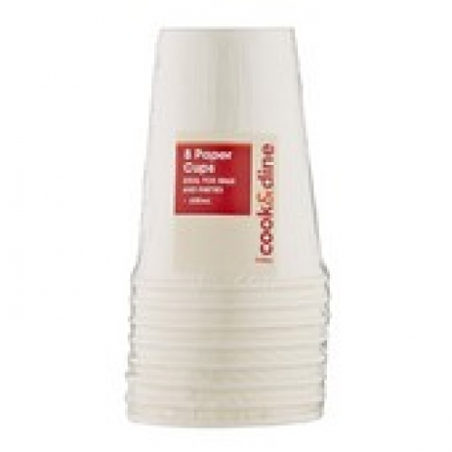 Cook & Dine Paper Cups White 400ml 20 pack