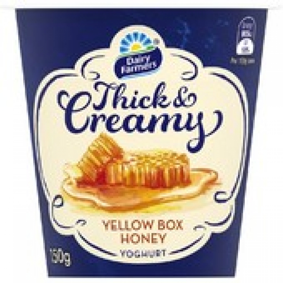 Dairy Farmers Thick N Creamy Yellow Box Honey Yoghurt 150g