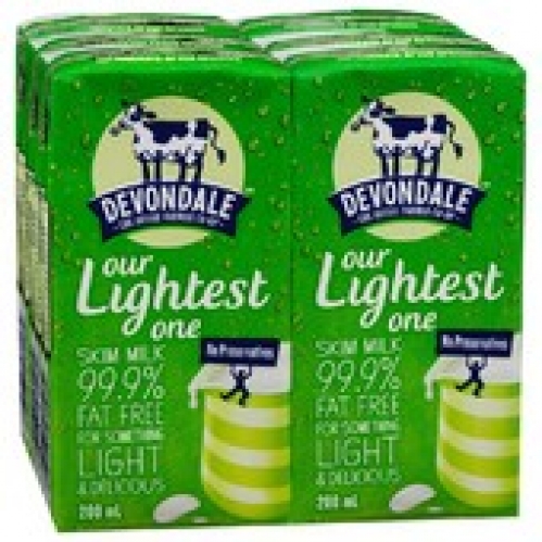 Devondale Skim Long Life Milk 6 pack 200mL