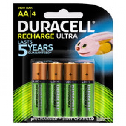 Duracell Precharged Rechargeable AA Batteries 4 pack
