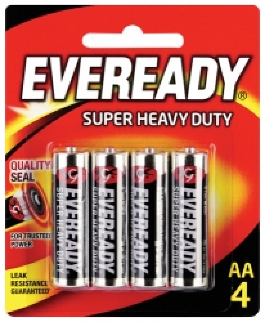 Eveready Black Super Heavy Duty AA 4 pack
