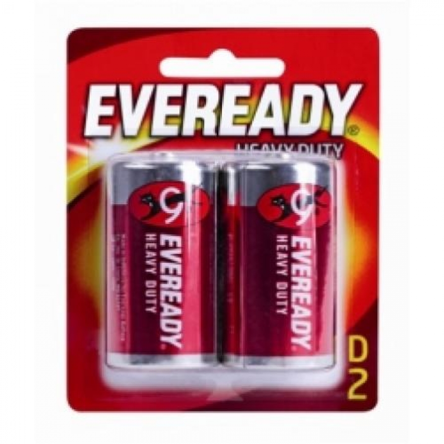 Eveready Red Heavy Duty D 2 pack