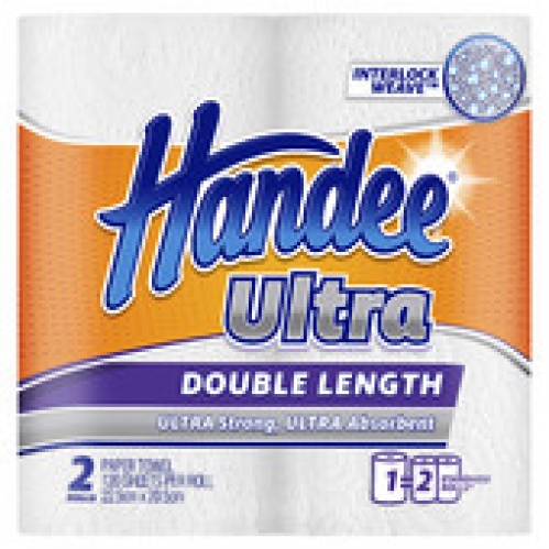Handee Ultra White Double Length Paper Towels 2 pack