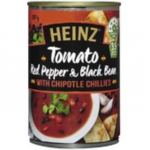 Heinz Tomato Red Pepper & Black Bean Canned Soup with Chipotle Chillies 300g