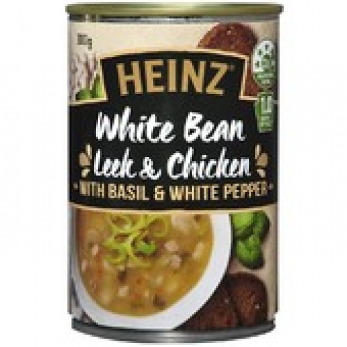 Heinz White Bean Leek & Chicken Canned Soup with Basil & White Pepper 300g
