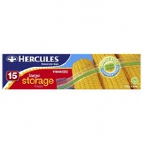 Hercules Twinzip Storage Bags Large 27cm x 33cm 15 pack