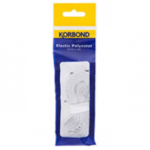 Korbond White Rayon Elastic 3M