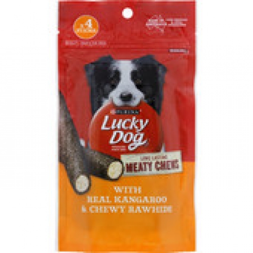 Lucky Dog Meaty Chews Dog Treat Real Beef&rwhd 4 pack