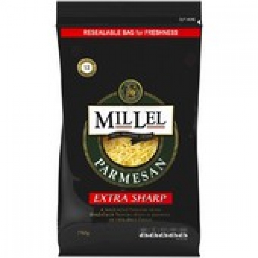 Mil Lel Shredded Extra Sharp Parmesan Cheese 250g