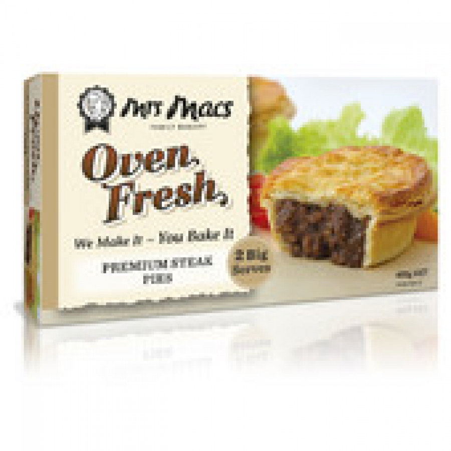 Mrs Macs Premium Steak Pies Frozen 2 pack 480g