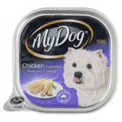 My Dog Chicken Supreme Topped with Cheese Dog Food Tray 100g
