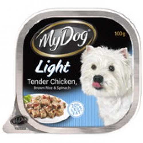 My Dog Light Tender Chicken Brown Rice & Spinach Dog Food Tray 100g