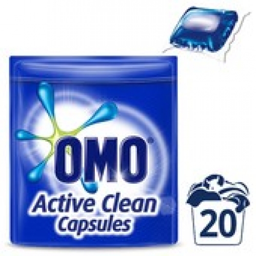 OMO Active Clean Laundry Detergent Liquid Capsules 20 pack