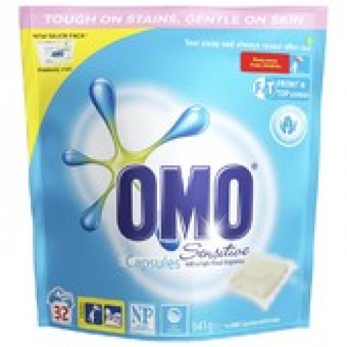 OMO Sensitive Laundry Detergent Liquid Capsules 32 pack