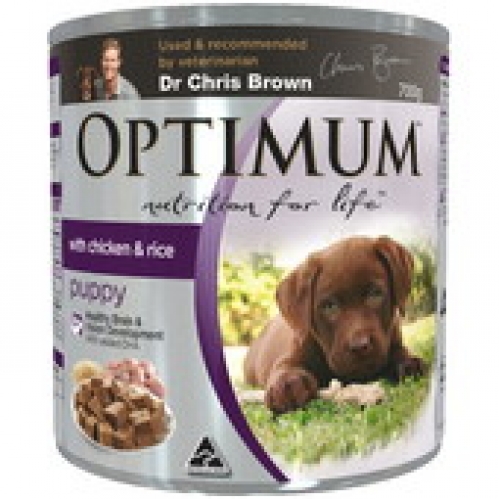 Optimum Chicken & Rice Canned Puppy Food 700g