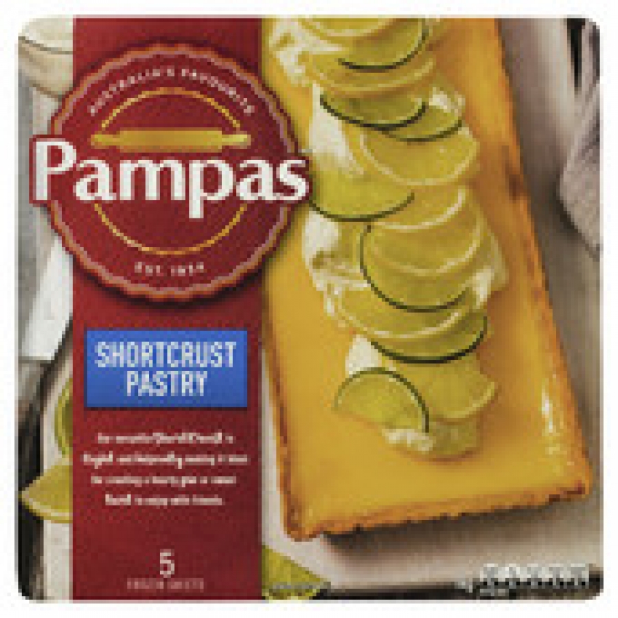 Pampas Frozen Shortcrust Pastry Sheets 5 pack 1kg