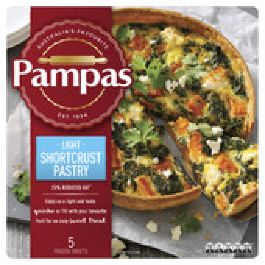 Pampas Reduced Fat Frozen Shortcrust Pastry Sheets 1kg
