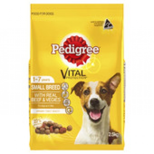 Pedigree Small Breed Complete Nutrition with Beef & Vegies Dry Dog Food 2.5kg