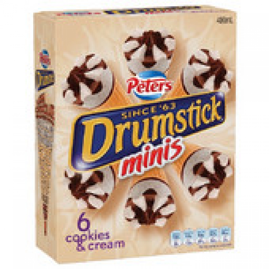 Peters Drumstick Cookies & Cream Snack Size 6 pack 480mL