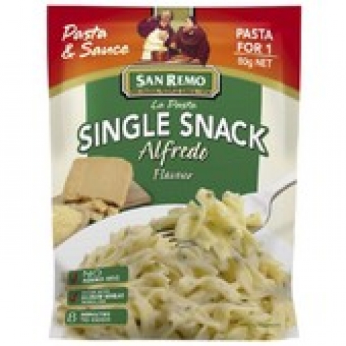 San Remo La Pasta Alfredo Pasta & Sauce Single Snack 80g