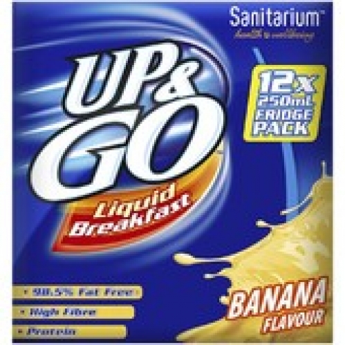 Sanitarium Up & Go Banana Liquid Breakfast  Fridge Pack 250mL 12 pack