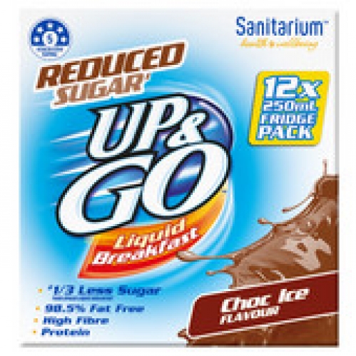 Sanitarium Up & Go Reduced Sugar Chocolate Ice Liquid Breakfast 250mL 3L