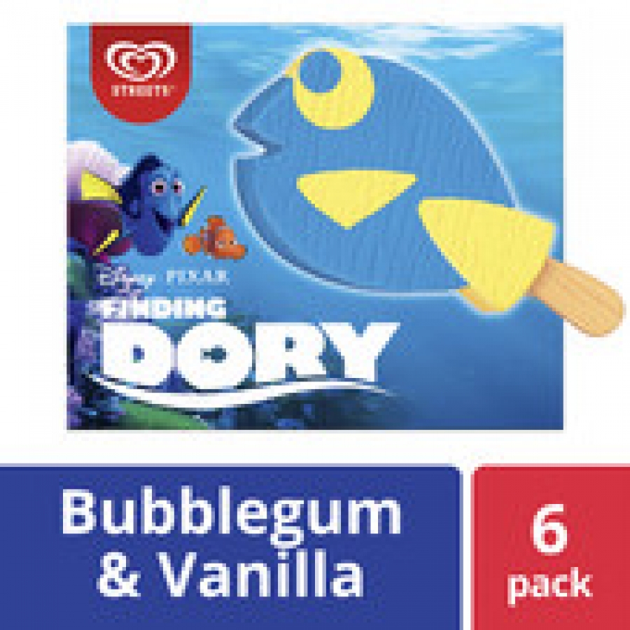 Streets Disney Finding Dory Bubblegum & Vanilla Ice Creams 6 pack 504mL