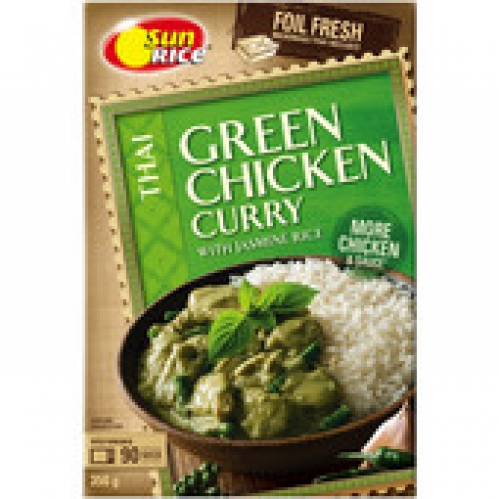Sunrice Thai Green Curry Chicken & Rice Ready Meal 350g