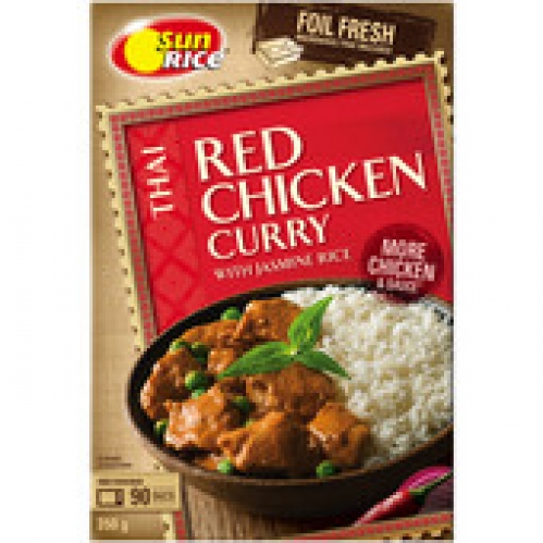 Sunrice Thai Red Chicken Curry & Rice Ready Meal 350g